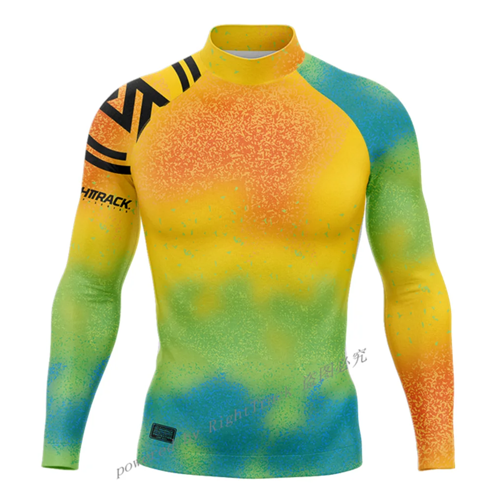 Rt Summer Rashguard Men's Long Sleeve Surfing Shirts Quick Dry Uv Protection Swim Wear Rash Guard Swimming Tight Surf T Shirts