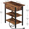 End Tables, Side Table with Charging Station, Flip Top Nightstand with USB Ports and Outlets, Bedside Tables with Shelf Spaces 5