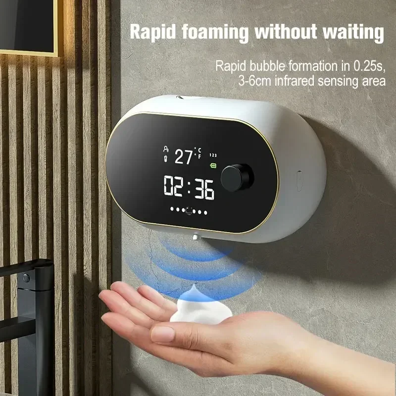 

Liquid Soap Dispensers Wall Mount Human Body Induction LED Temperature Display Touchless Hand Wash Automatic Soap Dispenser