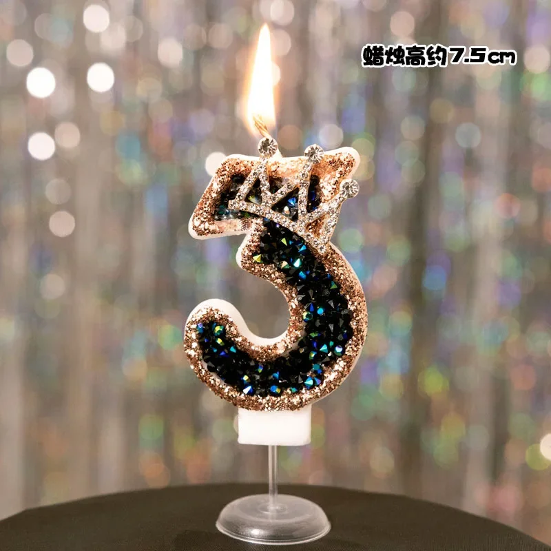 Elevate Your Celebration: Luxurious Black Diamond Glitter Candle