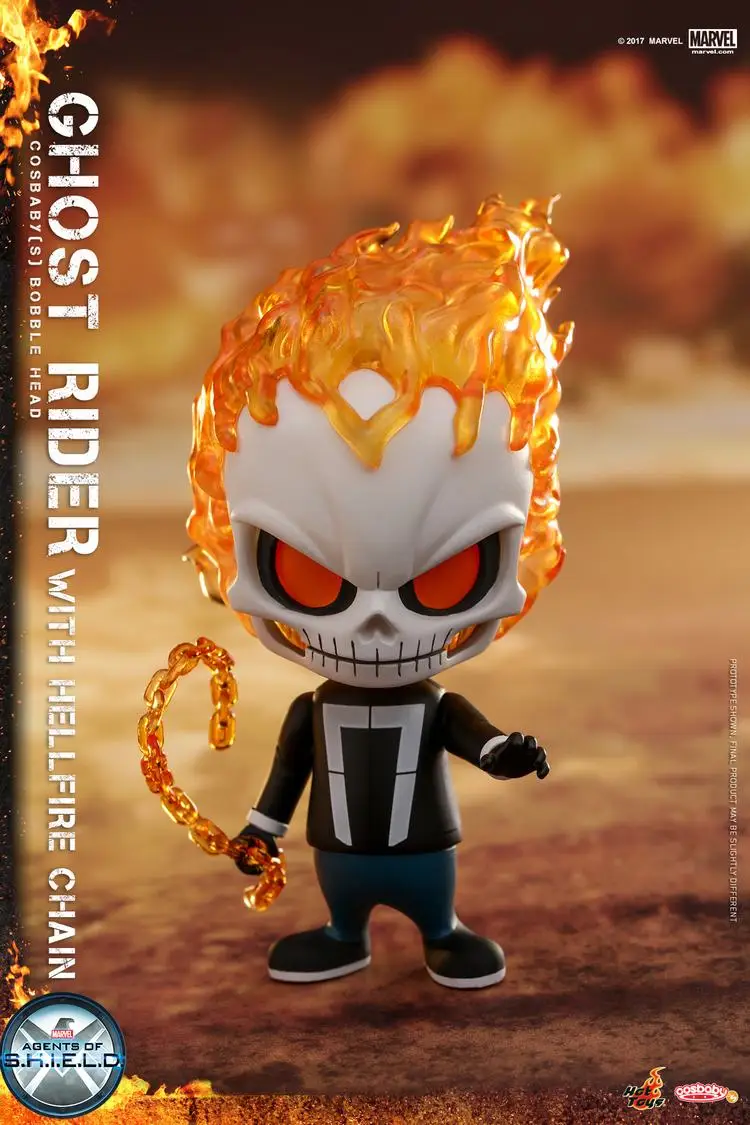 

In Stock-HOTTOYS COSB400/401 Agents of A.H.I.E.L.D. Ghost Rider Q Version Gents of S.H.I.E.L.D. Collection Toy Movie Model Gift
