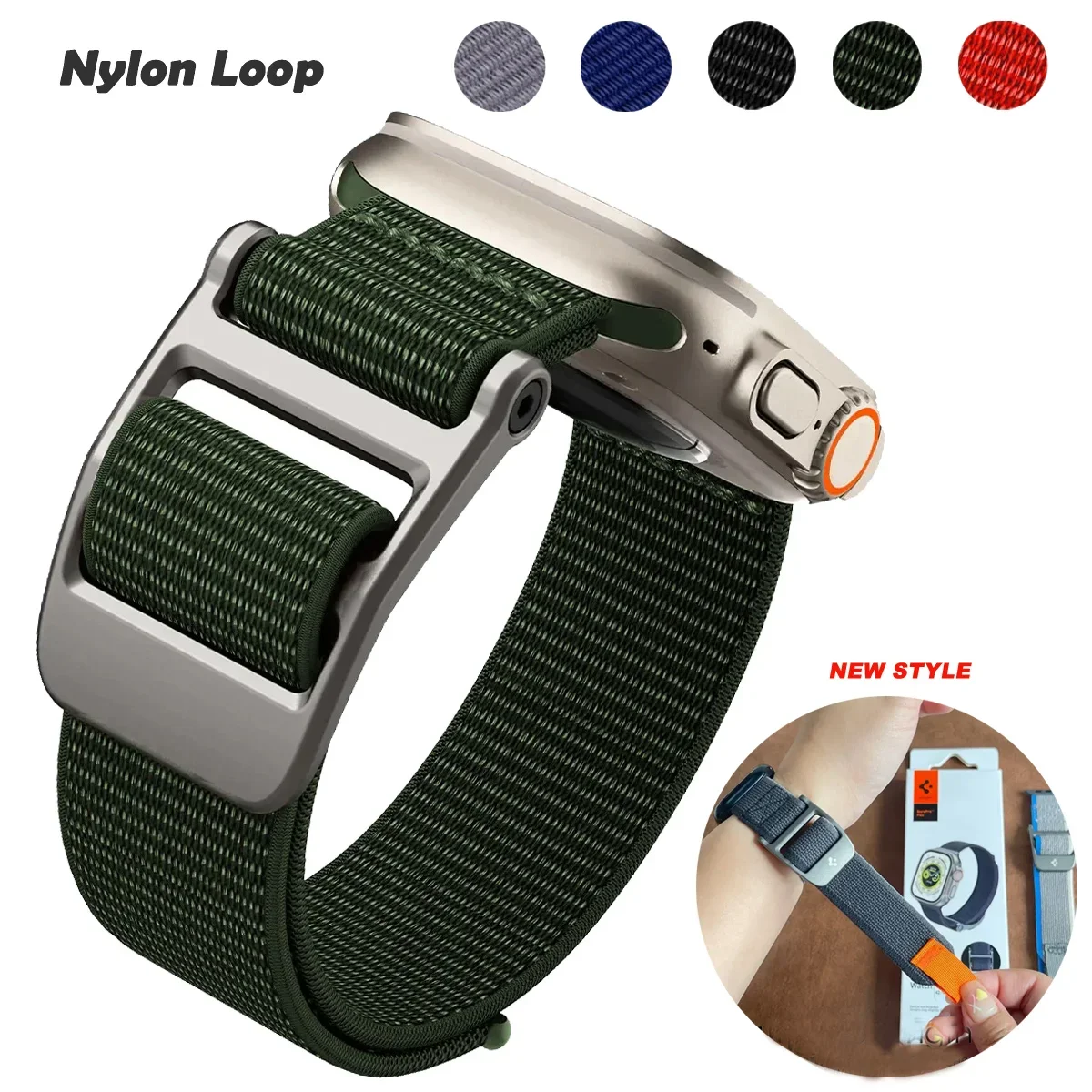 애플 워치용 나일론 루프 스트랩, 스포츠 원단 밴드, IWatch 시리즈 8, 7, 6 Se, 5, 4, 38, 42mm, 울트라 45mm, 41mm, 44mm, 40mm