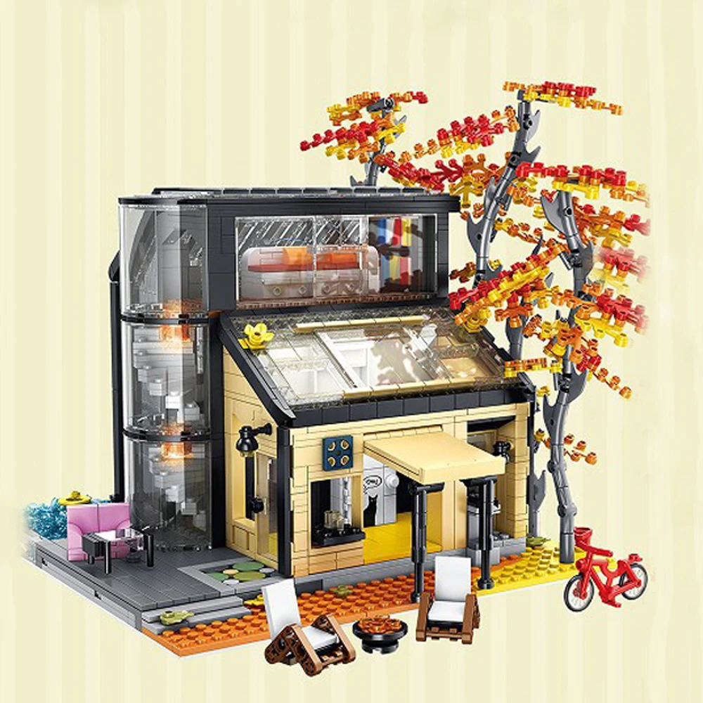 

FC8530 Creative Expert Moc Dream Cottage Maple Forest Villa Street View Model Building Blocks Girls Toys Birthday Gifts 2008pcs