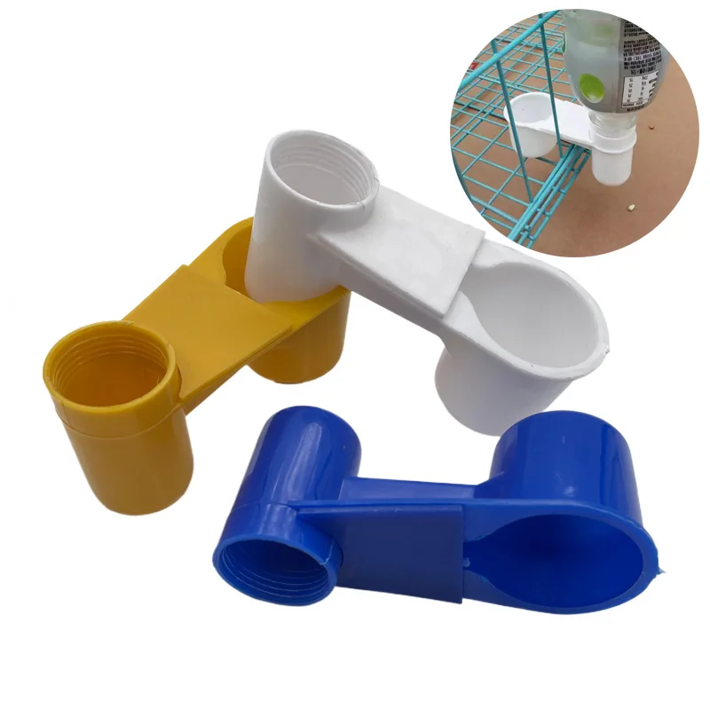 1 Pcs Bird Quail Drinker Cups Water Feeding Bottle Cup Chicken Pigeon Parrot Hamster Double Nozzle Water Guide For Family