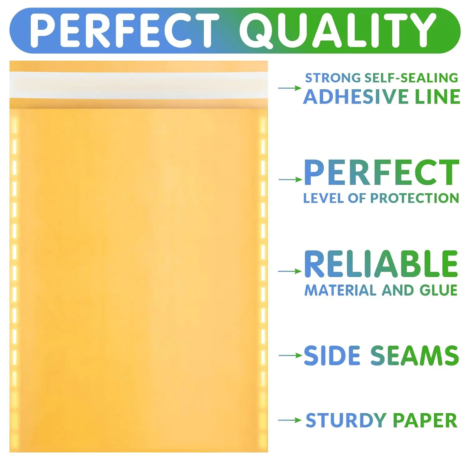 Kraft Bubble Mailers Yellow Padded Packaging Bags Mailing Packages Self-Seal Mail Shipping Bags Envelope Pouch Storage Organizer