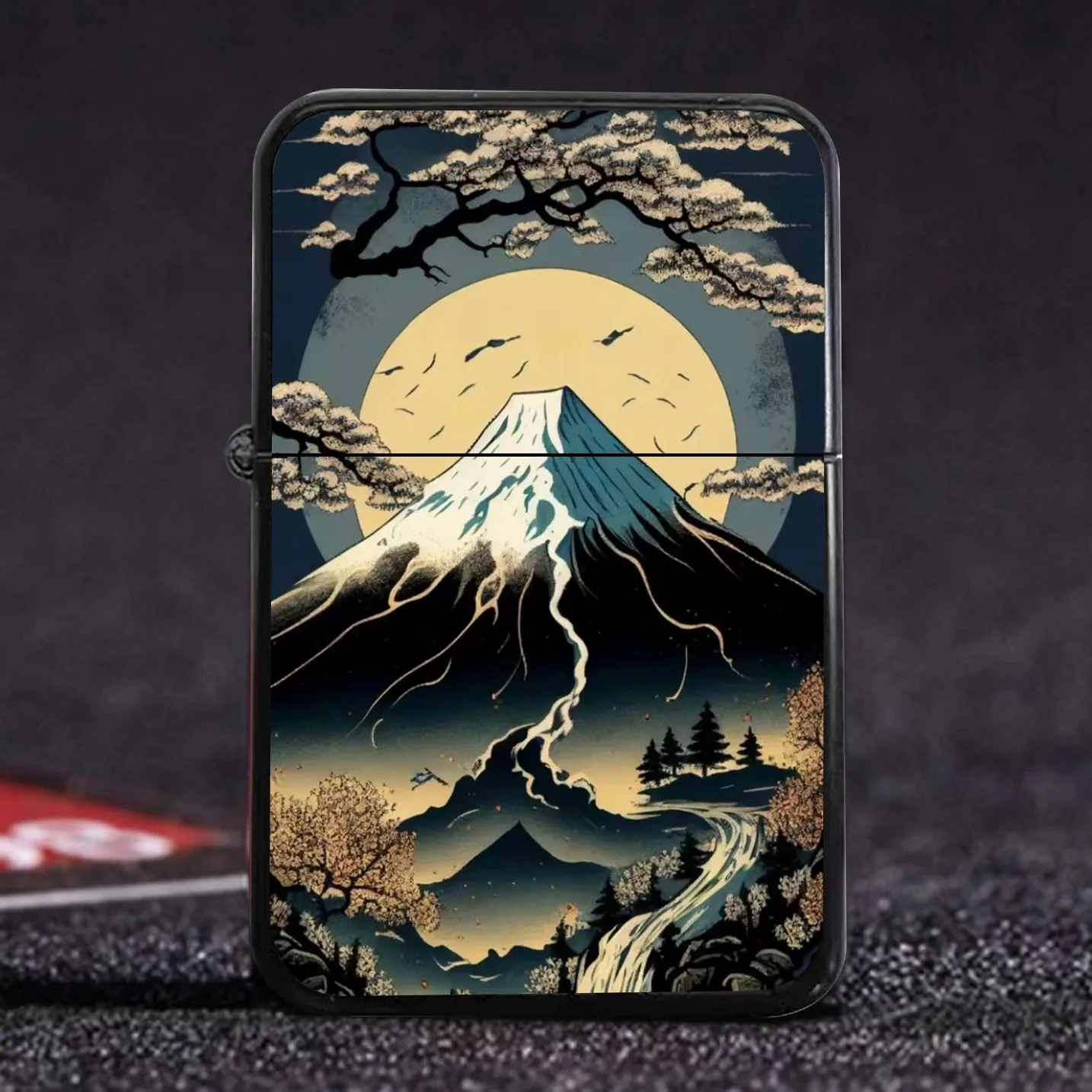 Fuji Mountain Kerosene Lighter Metal Windproof Lighter Landscape Creative Advertising Machine Scenic and Historic Site