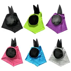 Horse Fly Cover Fine Mesh UV Blocking Elastic Cover With Ears Multifunctional Machine Washable Equestrian Supply For Horse