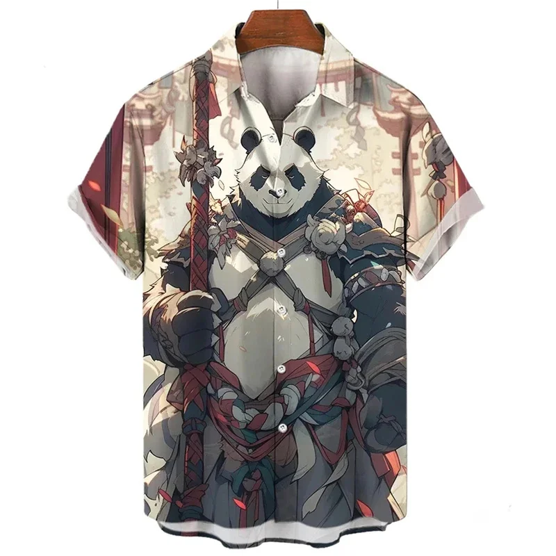 thumbnail image 1 of Nuevas camisas de animales para hombres, ropa con estampado 3D de panda y orco, camisas y blusas casuales de moda para hombres, ropa de hombre de alta calidad, 1 of 5