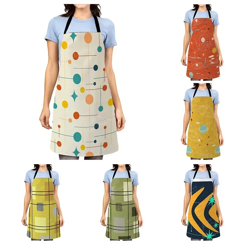 

Aesthetic Women kitchen apron kids original Children Waterproof girl fashionable princess waiter work apron oil proof geometry