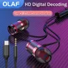 OLAF Wired Headphones DAC Type-C 3.5mm Headset 9D Bass Stereo Earbuds In-Ear Handsfree Earphones For Samsung S20 S10 Xiaomi POCO 1
