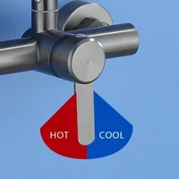 Wall Mounted Kitchen Faucets Stainless Steel Faucet 360° Rotation 4 Modes Nozzle Faucet Bathroom Washbasin Hot and Cold Tap 6