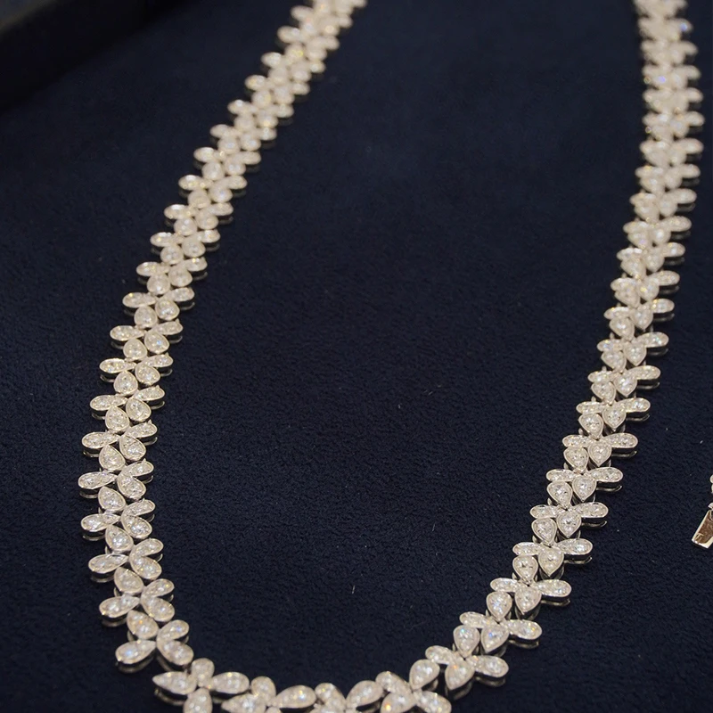 Aazuo 18K White Gold Real Diamonds Senior Banquet Jewelry Set Weave Necklace Bracelet Gift For Women Engagement Wedding Party 12 Sd627715624f24a53829ecec65f064300I Aazuo 18K White Gold Real Diamonds Senior Banquet Jewelry Set Weave Necklace Bracelet Gift For Women Engagement Wedding Party