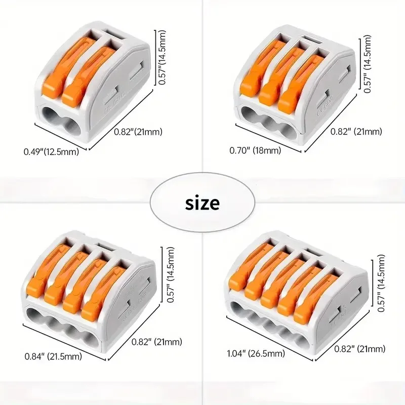 Wire Connectors Wiring Connector 1Box Quick Wire Connector 2/3/4/5 holes Universal Compact Push in Lever Splice Connectors Fast Wiring Terminal Block 0.08-4mm&sup2;