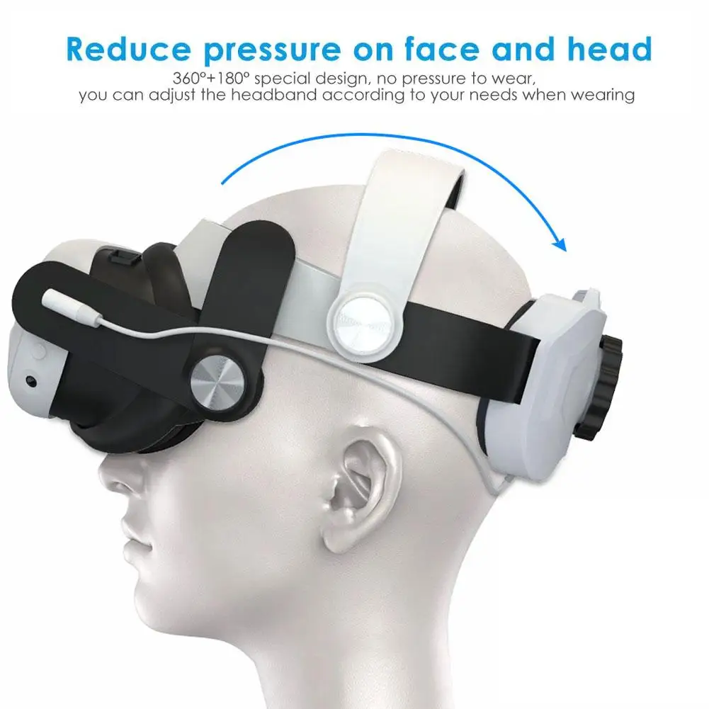 

Adjustable VR Head Band 6000mAh Rechargable Battery Head Strap Accessories Reduce Pressure Comfort for Meta Quest 3 VR Head S6N2