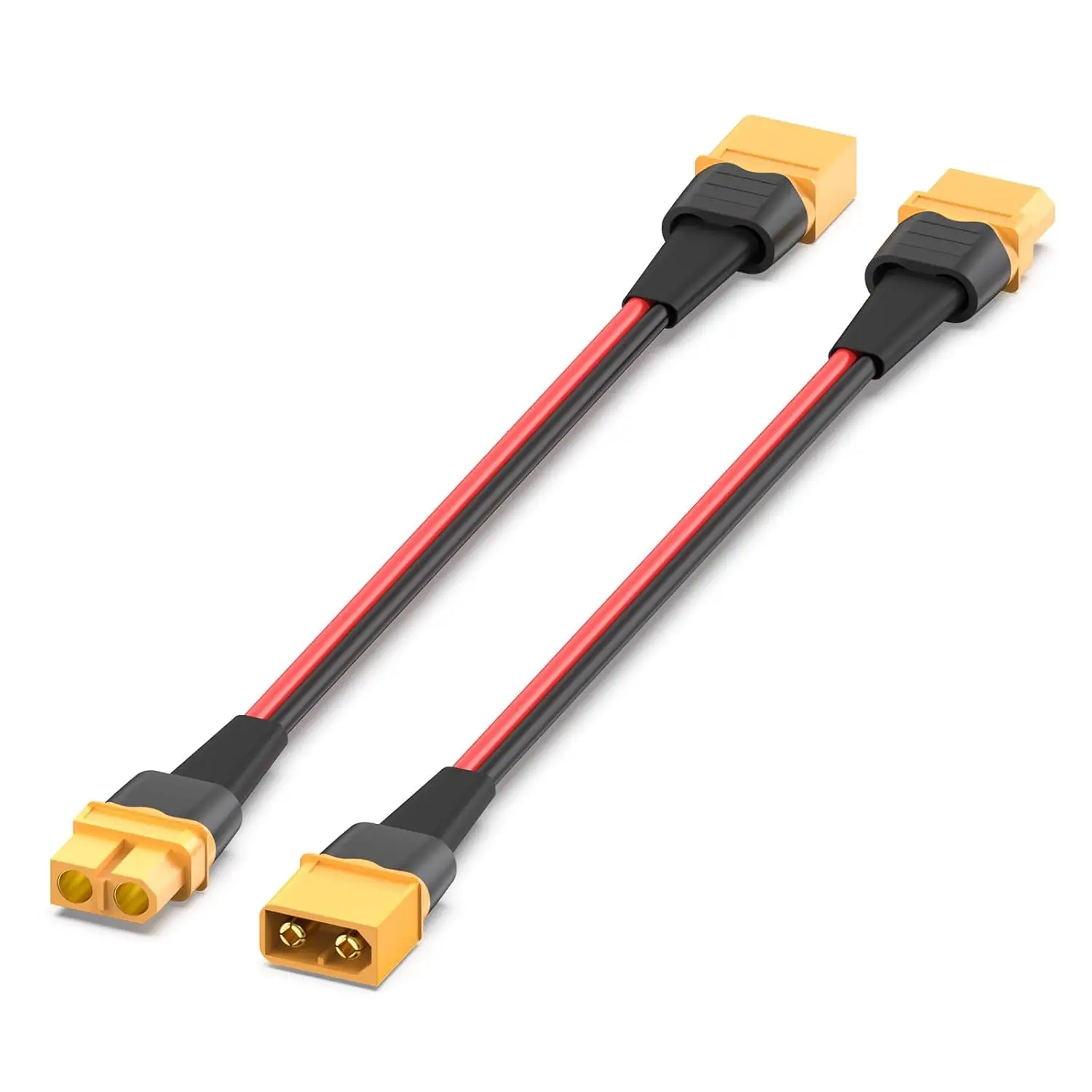 10AWG 0.5FT XT60 연장 케이블, RC 배터리 휴대용 발전소 태양광 패널용 XT60 암-수 커넥터(2개)