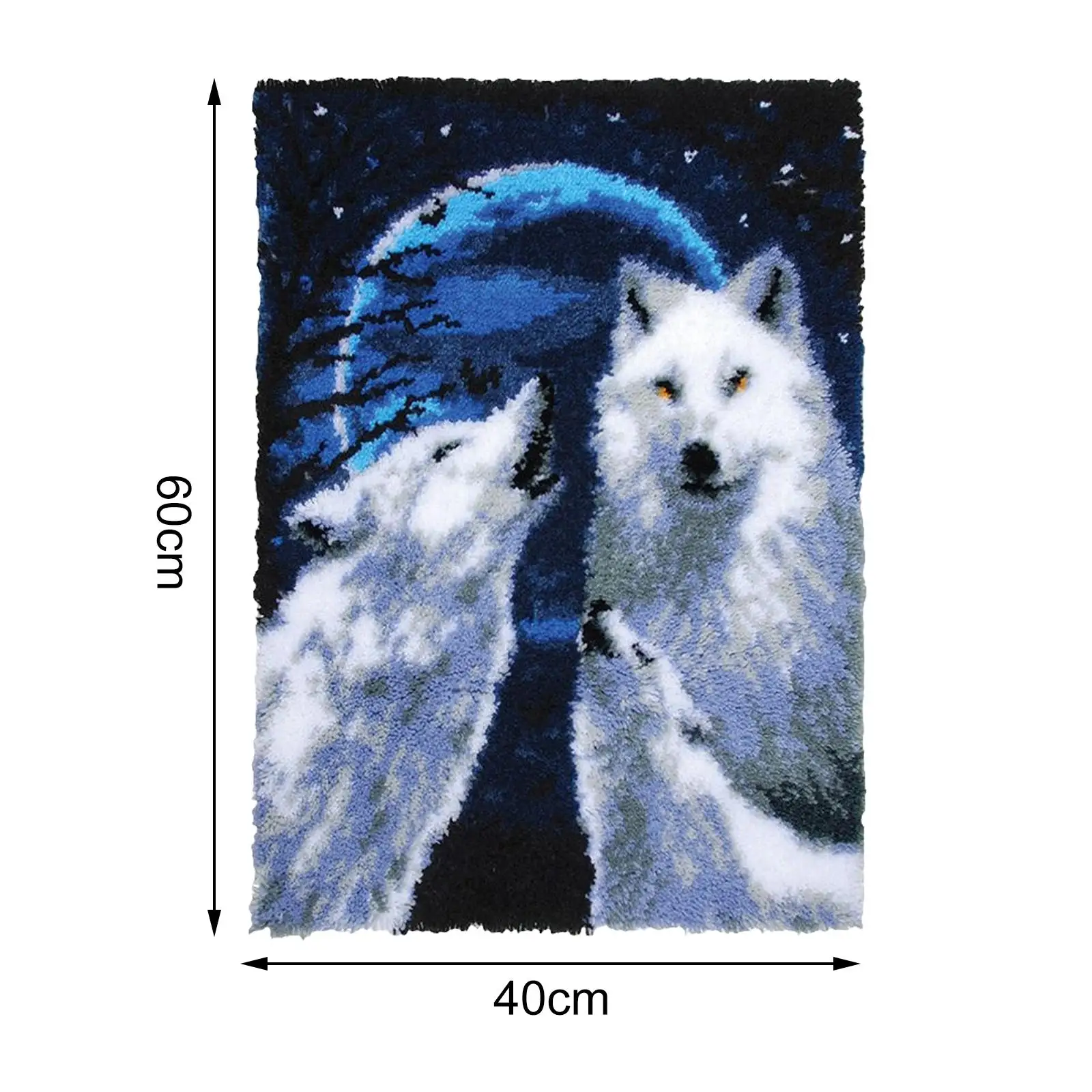 Wolves Latch Hook Rug Kit DIY Needlework Embroidery Carpet Set Adults