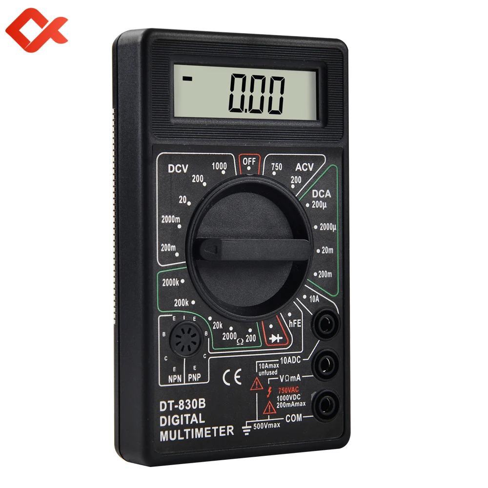 QHTITEC AC/DC LCD Digital Multimeter 750/1000V Voltmeter Ammeter Ohm Tester High Safety Handheld Meter Digital Multimeter DT830B