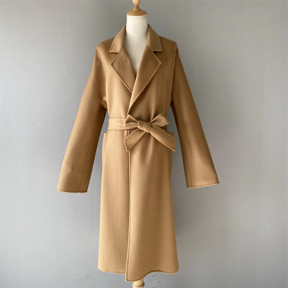 Women's Trench Coat Model Wearing Front View