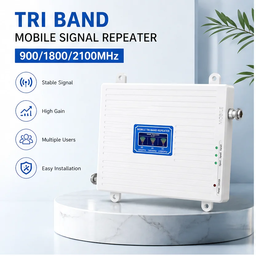 3밴드 모바일 신호 증폭기 3g 4g 5g Lte 900/1800/2100mhz 휴대폰 셀룰러 4g 신호 리피터 증폭기