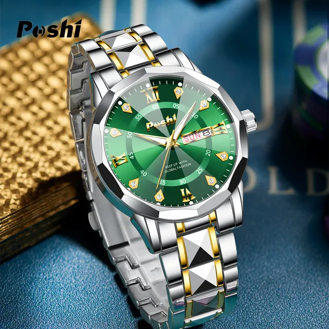 POSHI Men's Watch Date Week Fashion Watch Men Original Waterproof - Image 4