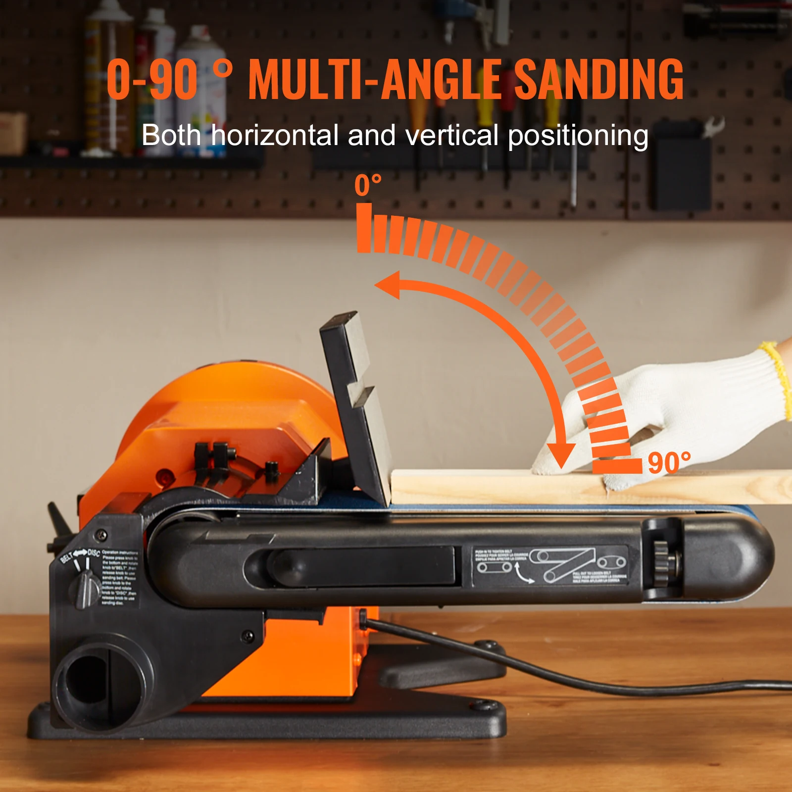 Belt Sander SucceBuy Belt Disc Sander Combo with 5A/4.3A/2.5A Induction Motor Woodworking Deburring Grinder