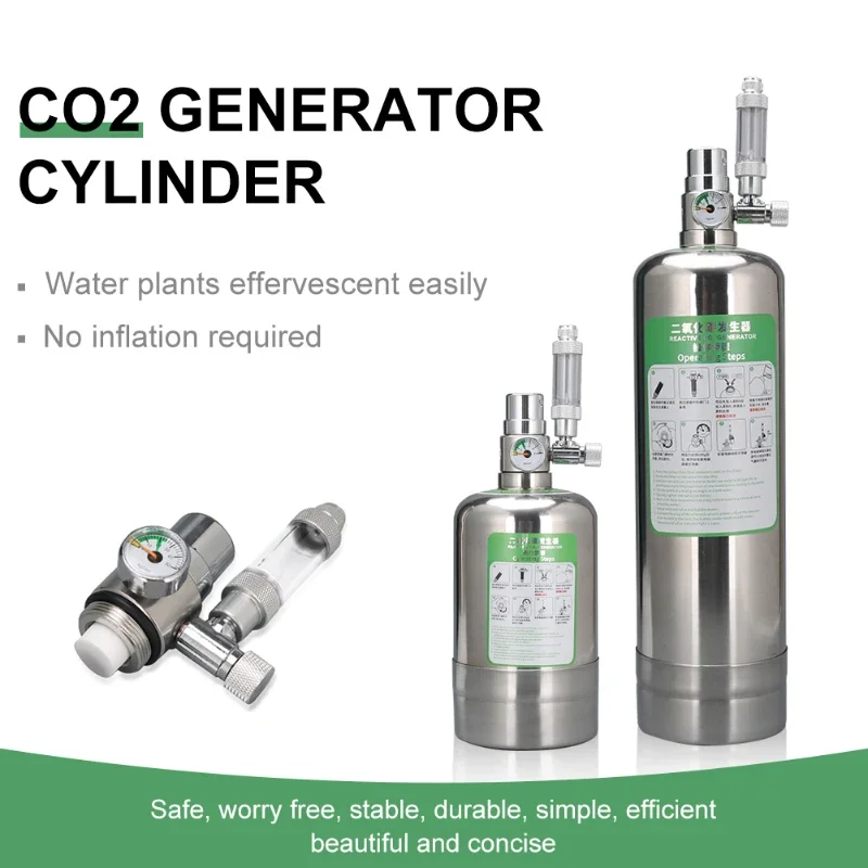 

2L Double Aquarium CO2 Generator System Kit CO2 Cylinder Generator System with Solenoid Valve Bubble Diffuser Carbon Dioxide
