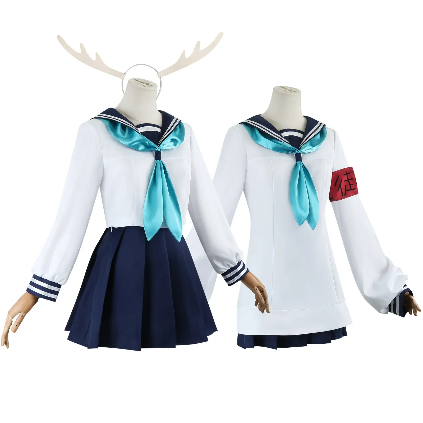 My Deer Friend Nokotan Noko Shikanoko Torako Koshi Women Blue Uniform Dress Cosplay Costume