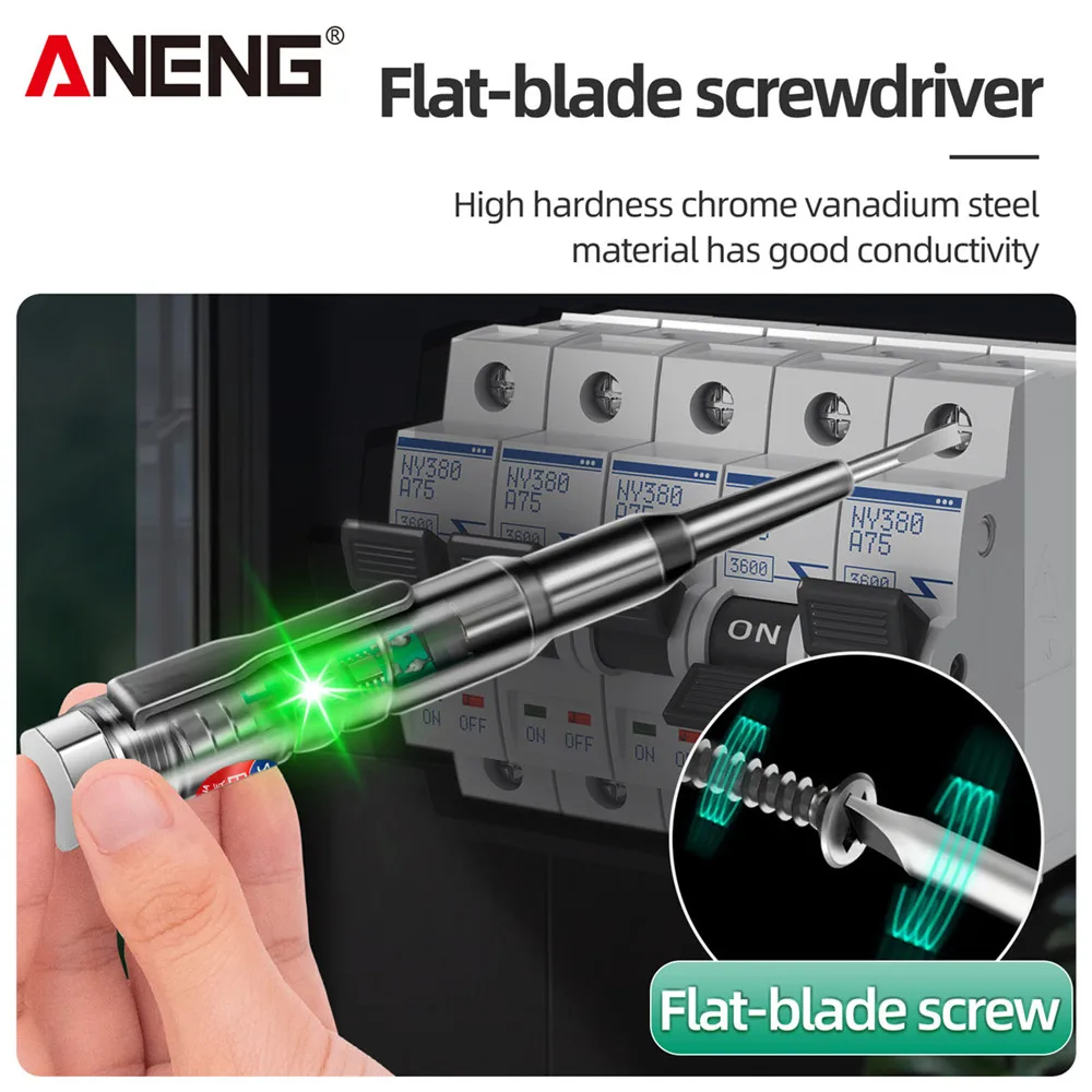 ANENG B14 1/2PCS 범용 24-250V 테스터 전기 유도식 전기 드라이버 (표시등, 소리 및 조명 알람 펜 포함)