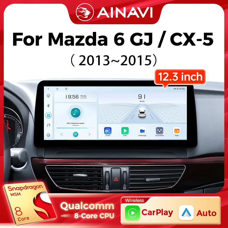 12.3 Inch Wireless Carplay Android Auto Radio Car Multimedia Player For Mazda 6 GJ CX-5 CX5 Atenza 2012 2013 2014 2015