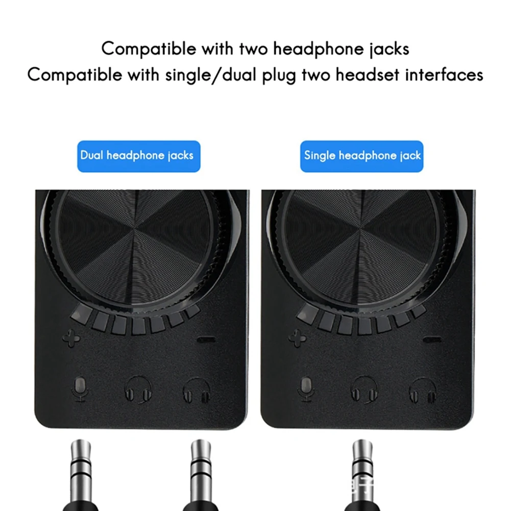 AED6-7.1 채널 3.5Mm 오디오 인터페이스 사운드 카드 USB2.0 마이크 헤드셋 컴퓨터 게임 사운드 카드