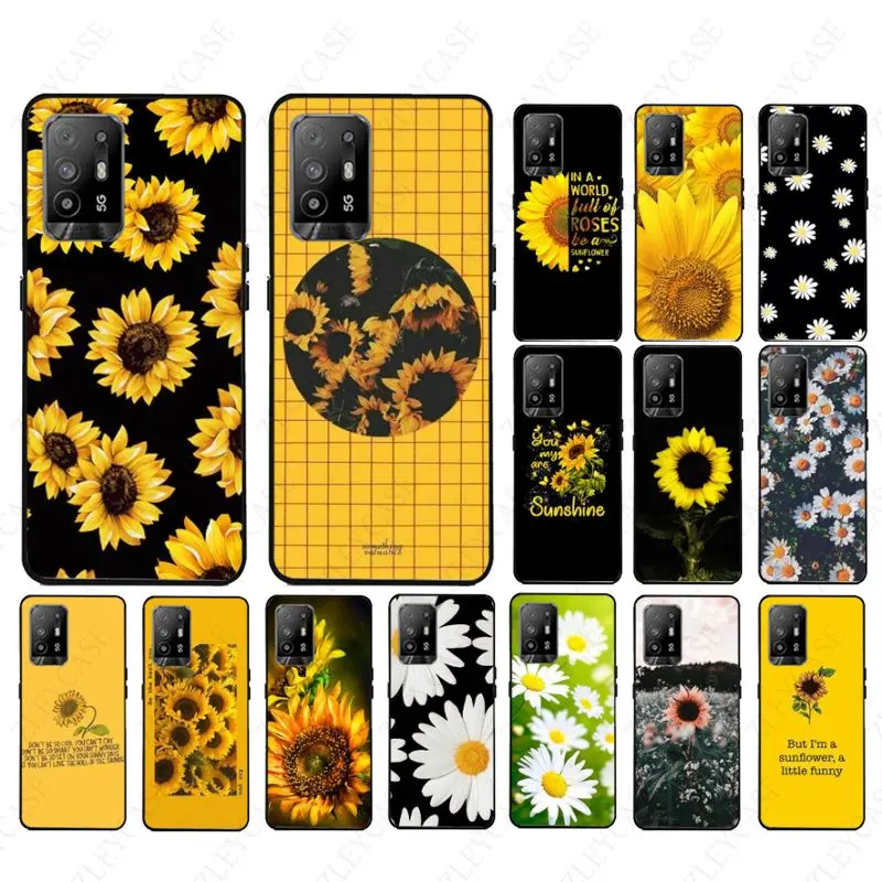Summer Daisy Yellow Sunflower Floral Cover Per Oppo A94 A74 A9 A5 A53 A73 2020 A57 A96 4G A54 A78 A77 A98 A72 5G Custodie