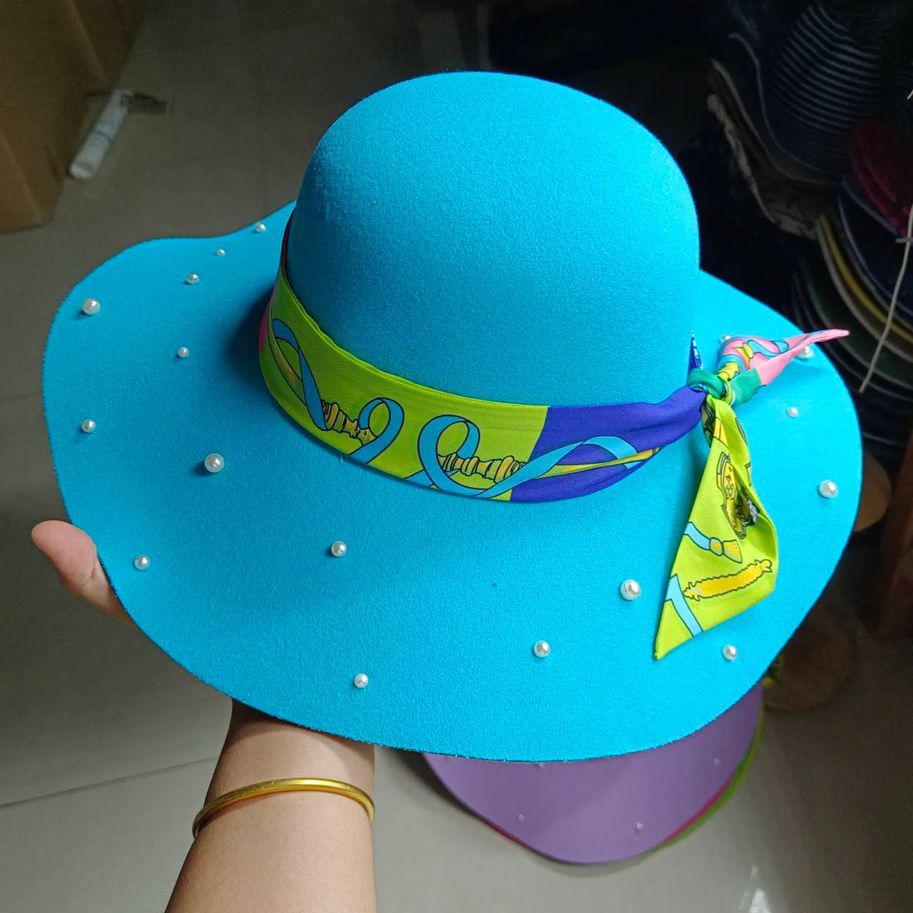 Elegant Women's Fedora Hat Round Top Hepburn Felt Hat