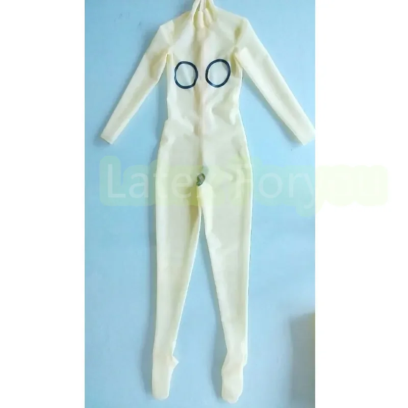 

Transparent sexy latex clothing catsuits Rubber tight fitting jumpsuit tight fitting Latex catsuit open breast and crotch