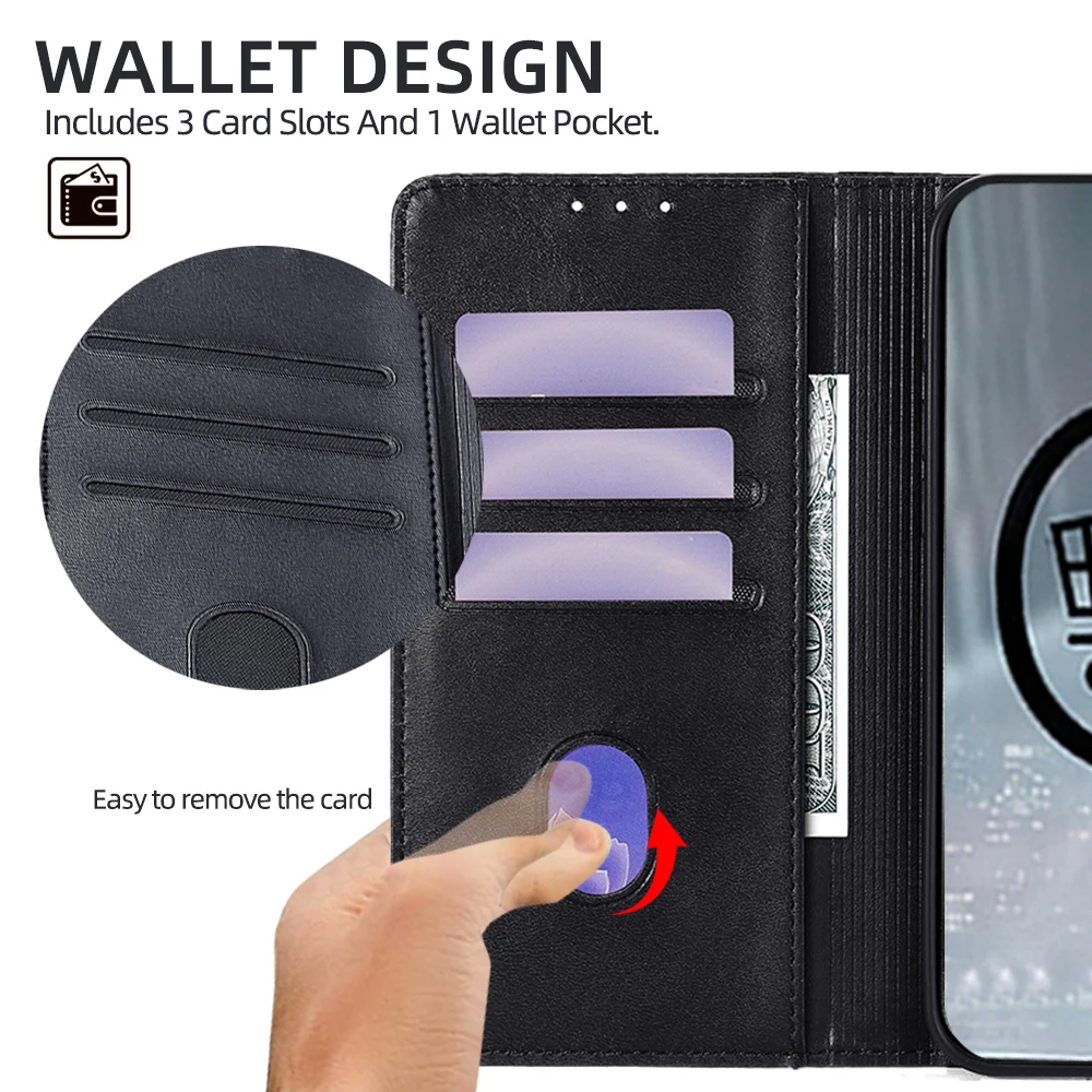 Custodia In Pelle Per Motorola Edge (2021) – Stile Notebook Con Porta Carte