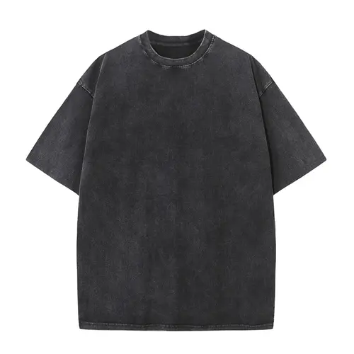 Men's Summer T-shirt 230G Heavy Cotton Vintage Washed T-Shirts Oversized Short Sleeve Loose Streetwear Short Sleeve Tops Tee - Image 2