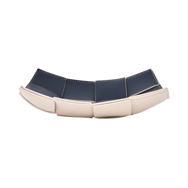 Advanced Sense Woven Leather Tray Porch Key Tray Desktop Remote Control Lipstick Cosmetics Storage Box 5