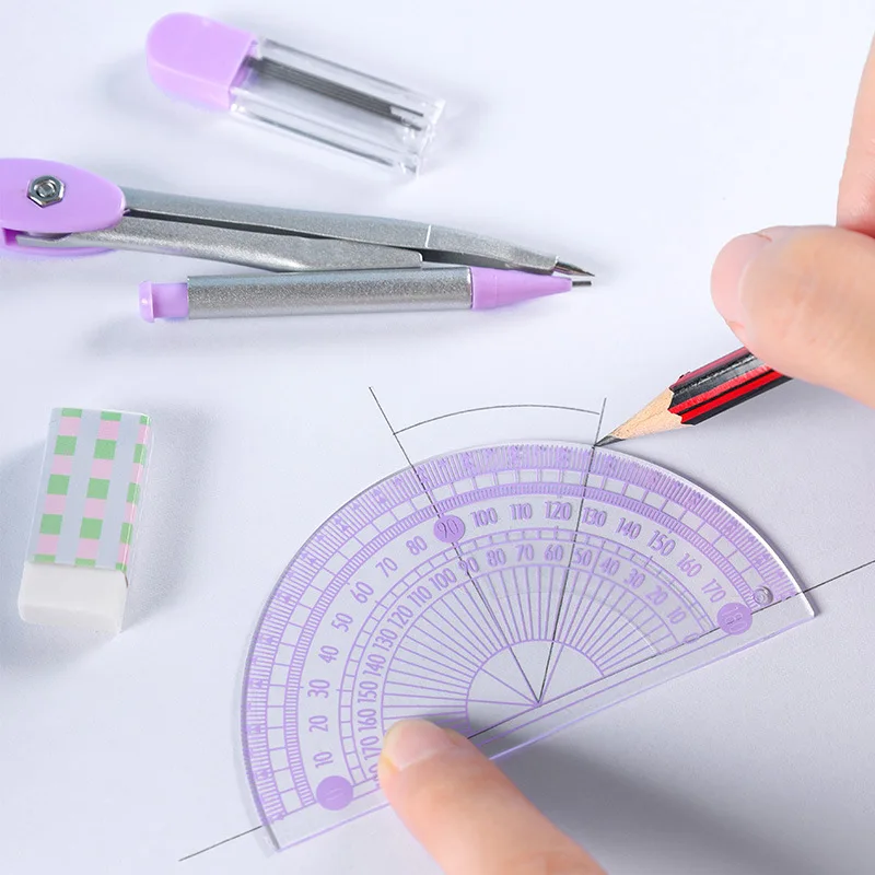 1 set of pet compasses rulers professional drawing instruments multifunctional student stationery set gift prizes 4 options Drawing Compass