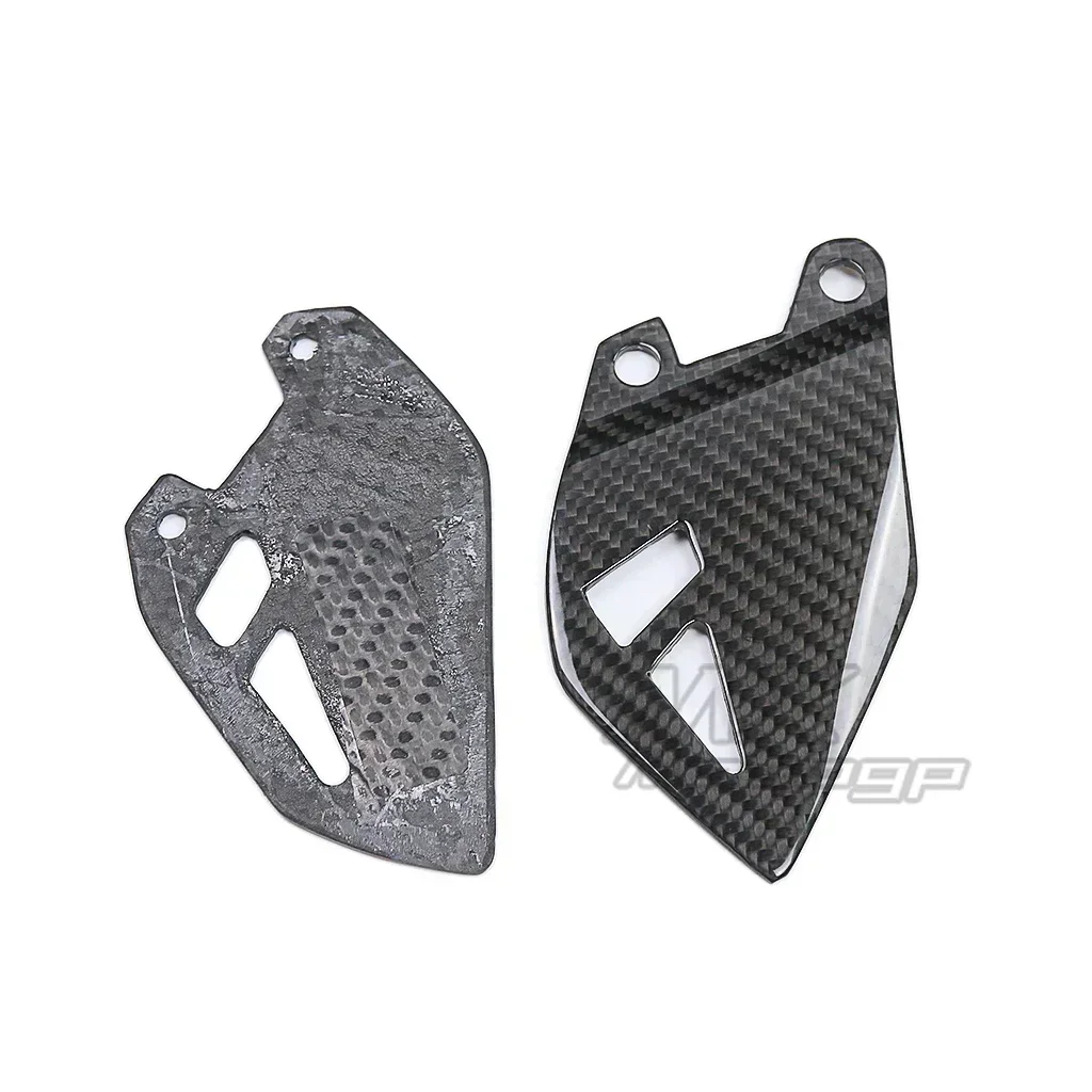 ZH2 For KAWASAKI Z H2 Real Carbon Fiber Heel Guards Rearset Protector Motorcycle Accessories Rear Footrest Wing Plate motorcycle accessories