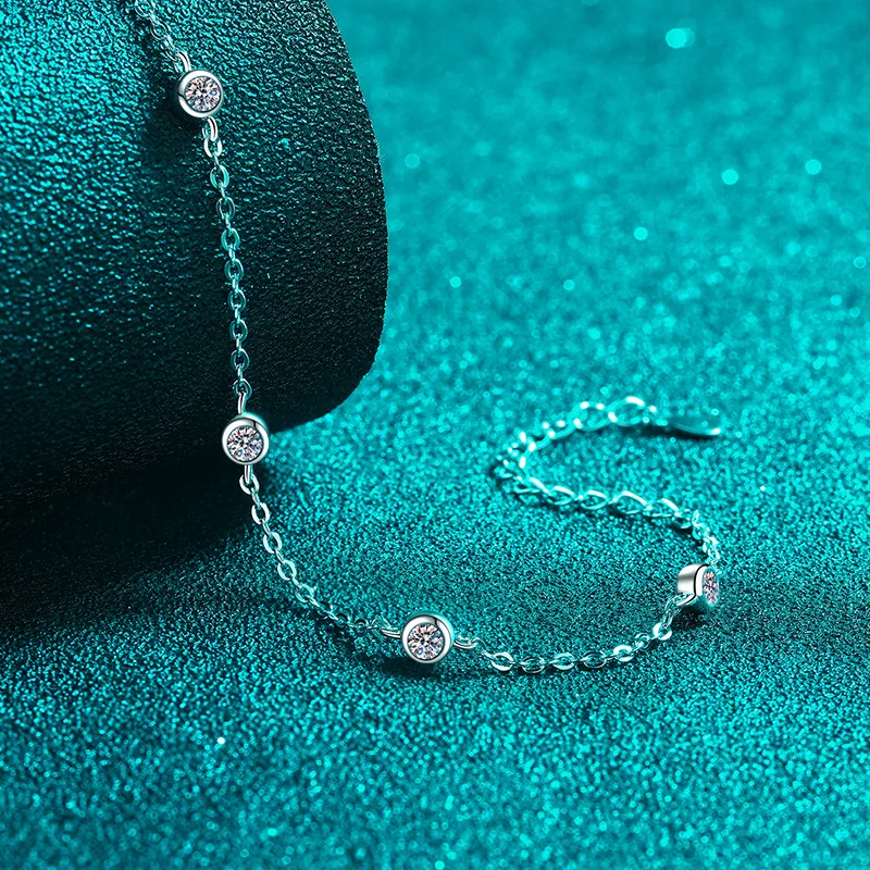Bracciale in argento sterling 925 placcato oro 18k con cristalli