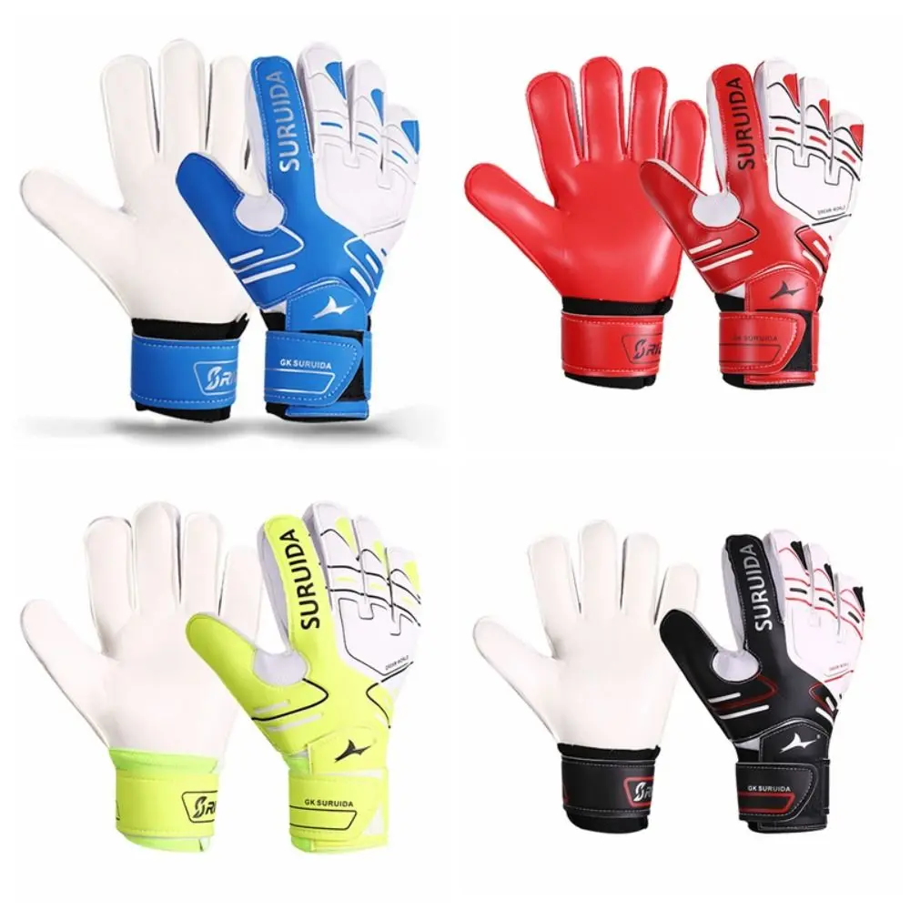 

1 Pair Anti Slip Goalkeeper Gloves Thickened Latex Game Goalkeeper Gloves Adjustable Wear Resistant Kids Football Goalie Gloves