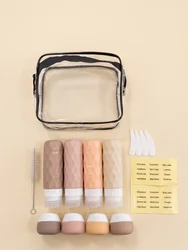 Leak - Proof Silicone Travel Toiletry Bottle Set for Skincare and Cosmetics (CREAM)