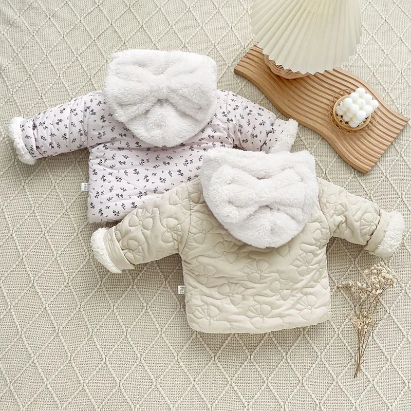Newborn Baby Girls Winter Coat Korean Style Infant Thicken Warm Cardigan Coat Children Clothes
