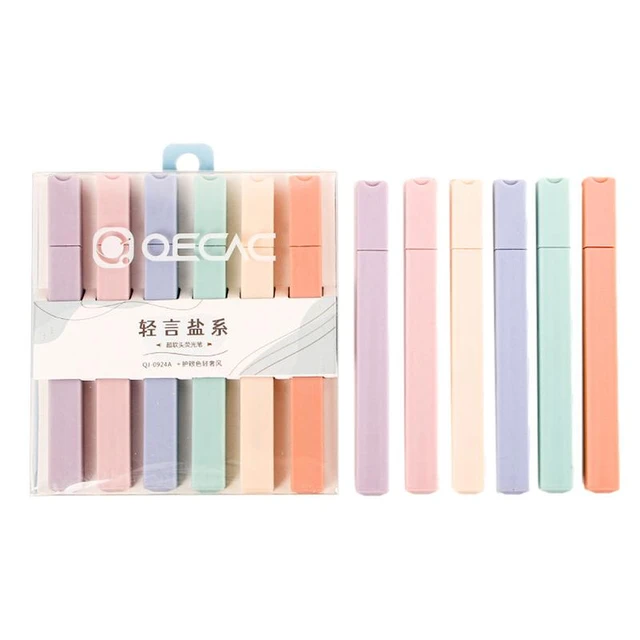 Aesthetic Highlighters Set Of 8 Pastel Colors Highlighter Cute Highlighters  Cream Colors Chisel Tip Quick Dry Aesthetic School - AliExpress