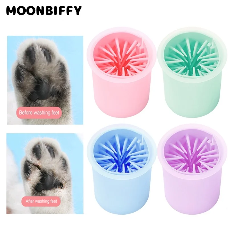 1PC Pet Dirty Paw Cleaner Cup Portable for Dog Cats Puppy Feet Washer Soft Silicone Pet Foot Wash Cup Foot Cleaning Bucket