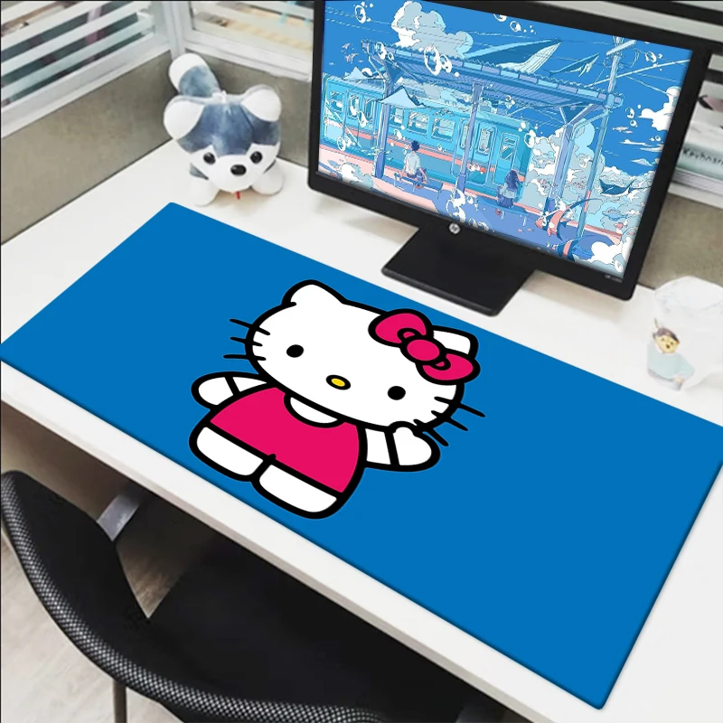 Large Gaming Mousepad Hellos Cat Kitty Rubber Mat Keyboard Pad Mouse