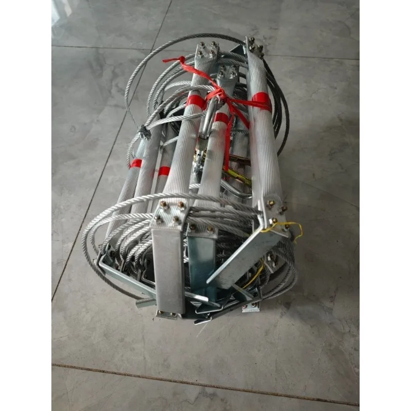 8m Steel Wire Rope Ladder Fire Escape Rope Ladder Household Fire Prevention High-Altitude Rescue Engineering Climbing