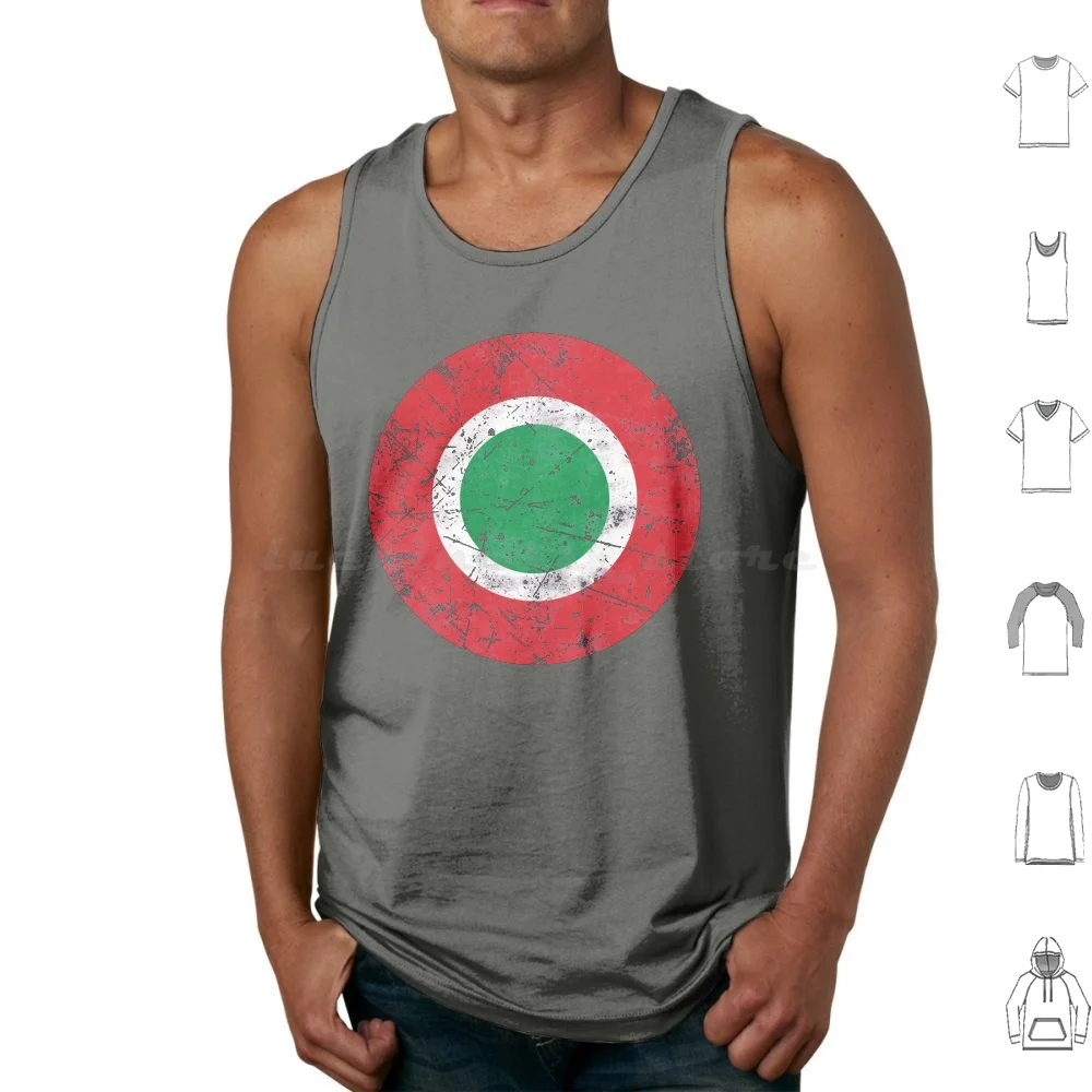 Italia Air Force Flag Canotte Stampa Cotone Italia Italian Air Force Airforce Symbol Flag Cool Distressed Old School