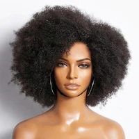 Perruque frontale en dentelle bouclée Bob cheveux humains Afro crépus bouclés 250 densité 13x4x2 T partie perruques en dentelle perruque courte Bob perruques de dentelle de cheveux humains 2