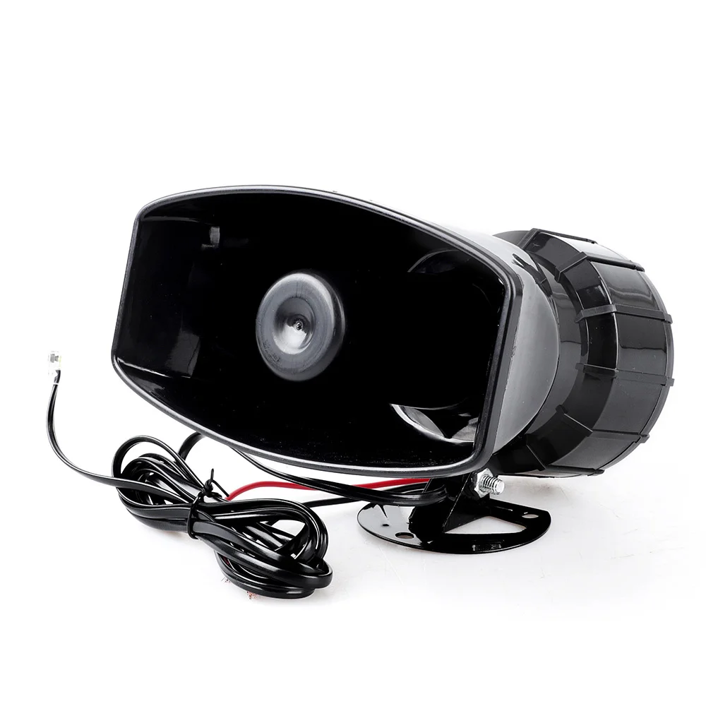 7 Sound Car Alarm Horn DC 12V 100W 125dB with MIC Loud Motorcycle Siren Vehicle Truck Warning Loudspeaker Plastic Police Firemen