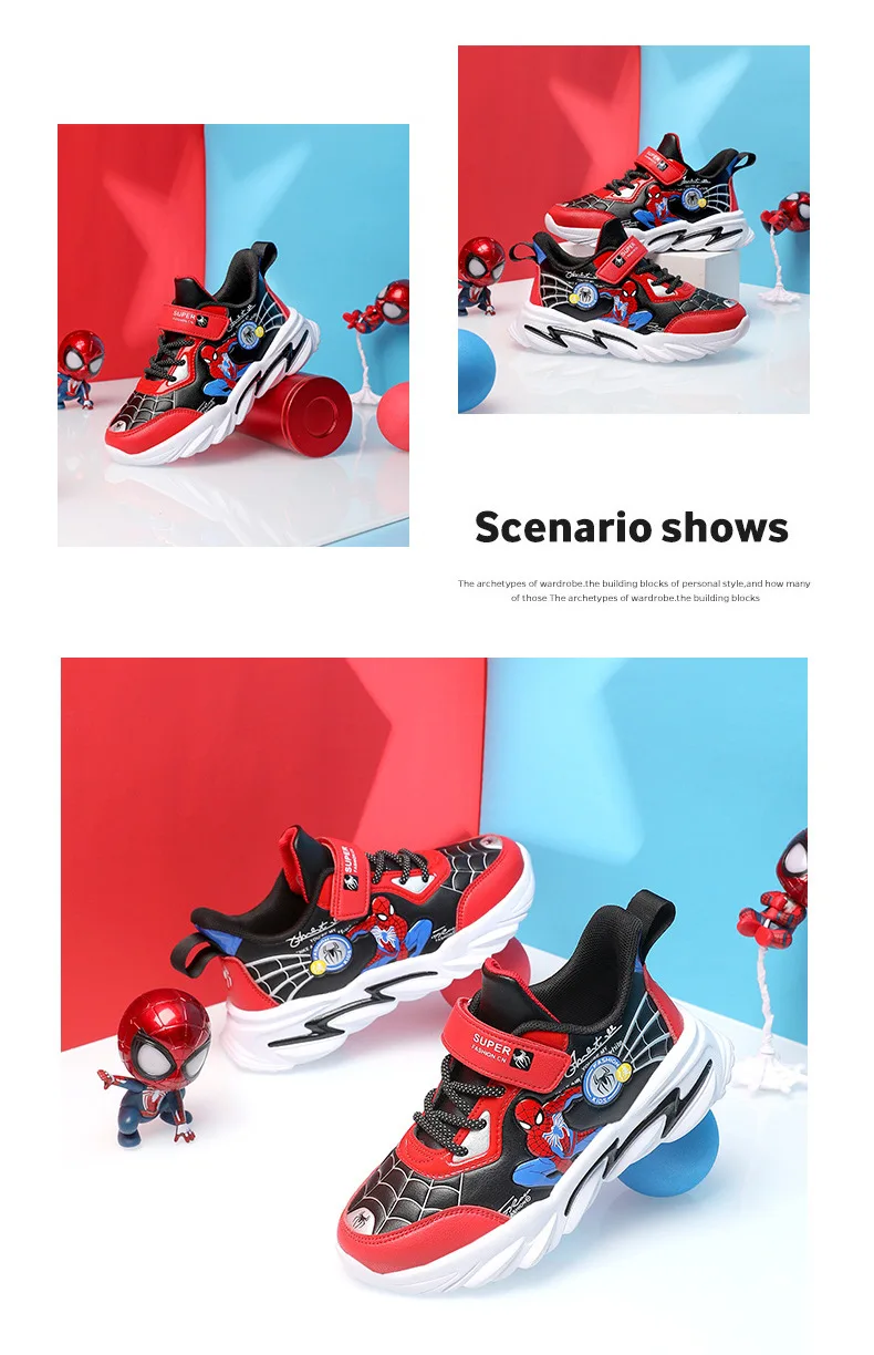 Kids Sneakers Spiderman Summer Children Shoes For Boys Chaussure Enfant Soft Sports Running Basketball PU Leather Tennis child shoes girl